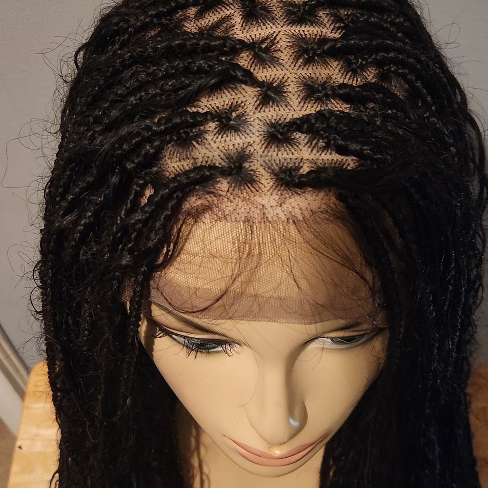 HANDMADE BOHO KNOTLESS BRAIDED FULL LACE WIG - Picture 2 of 3